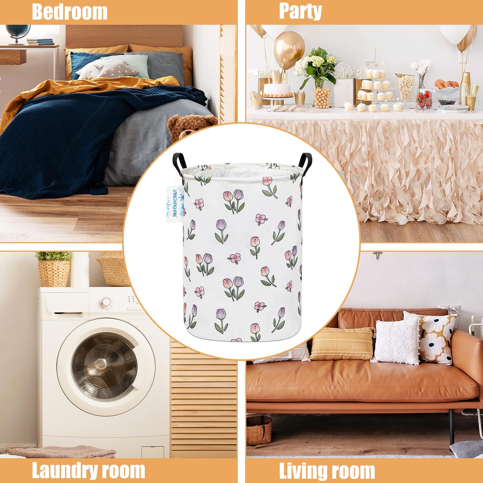 LANGYASHAN canvas linen storage basket preserves style while organizing toys and clothes