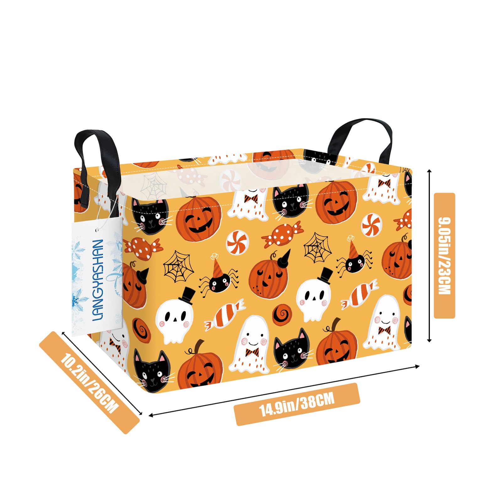 LANGYASHAN canvas storage bin helps organize toys in nursery or playroom.