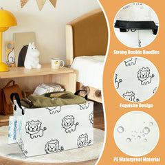 LANGYASHAN cartoon storage basket handles demonstrate easy portability across rooms.