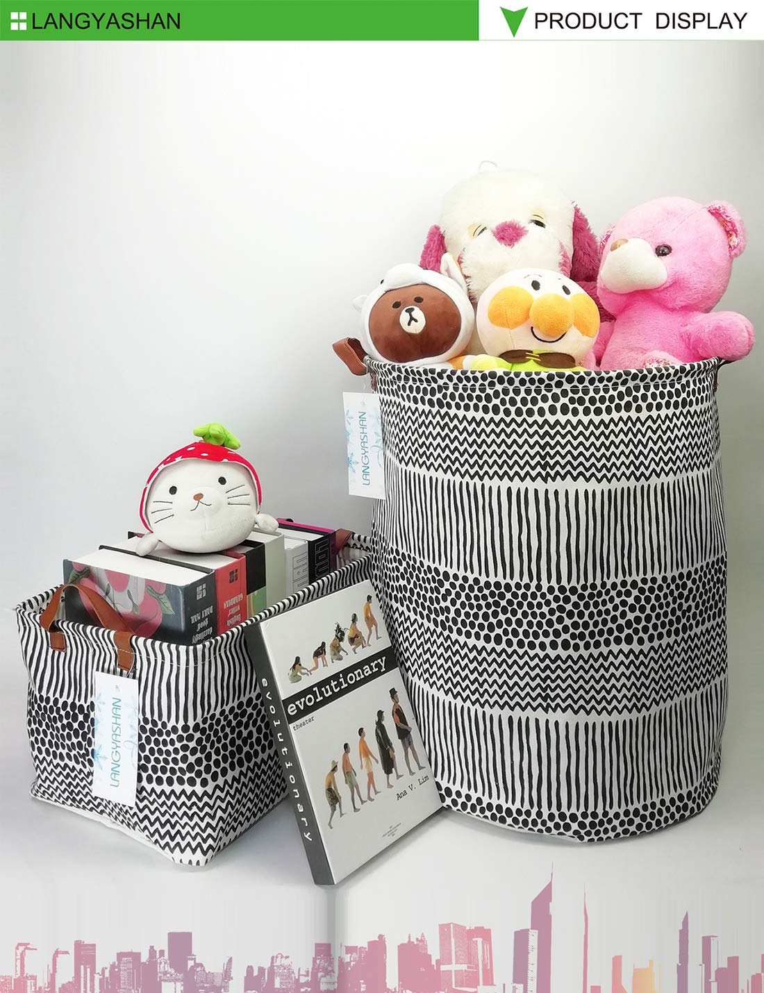 LANGYASHAN closet storage bin helps declutter shelves