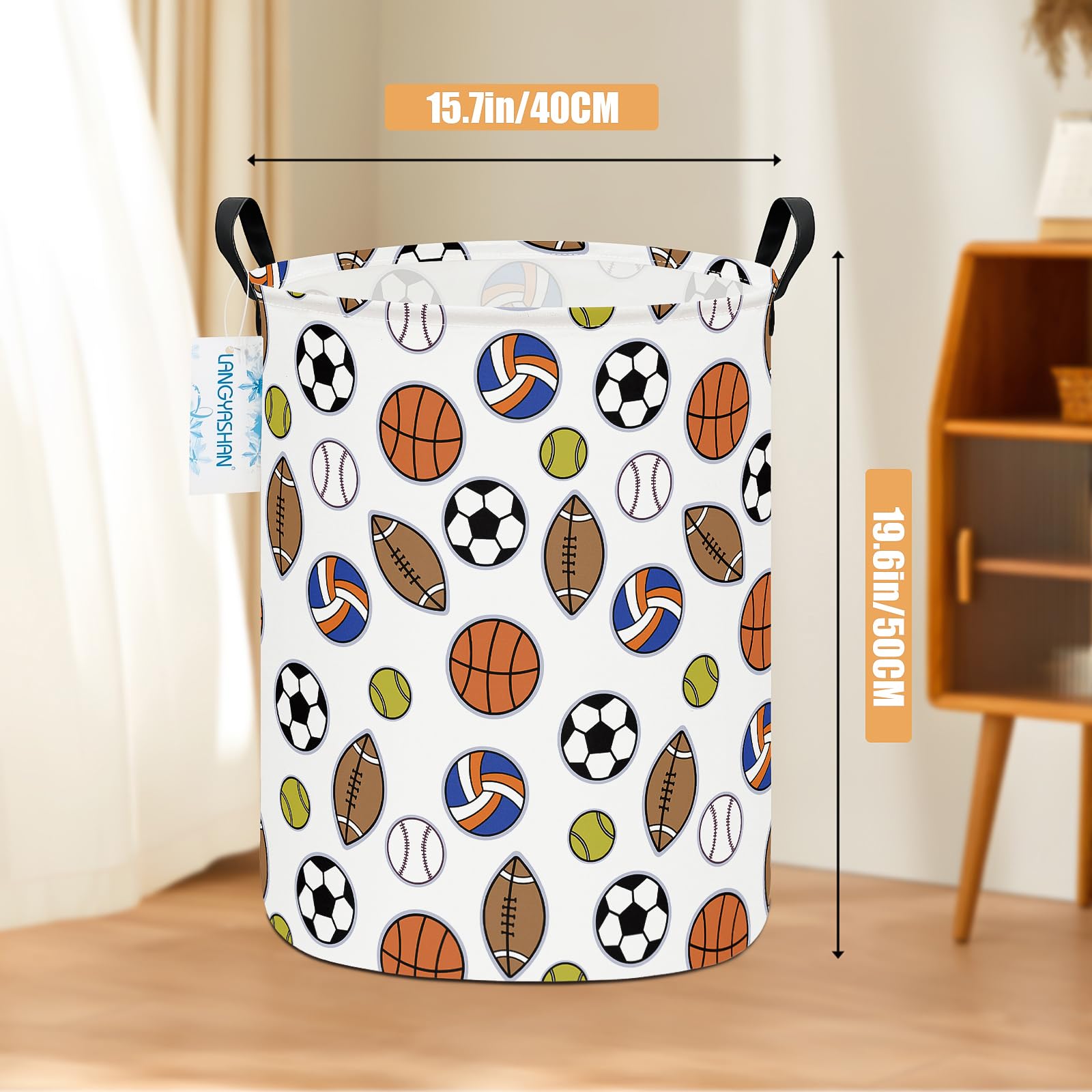 langyashan laundry basket canvas collapsible folded demonstrates space-saving storage when not in use