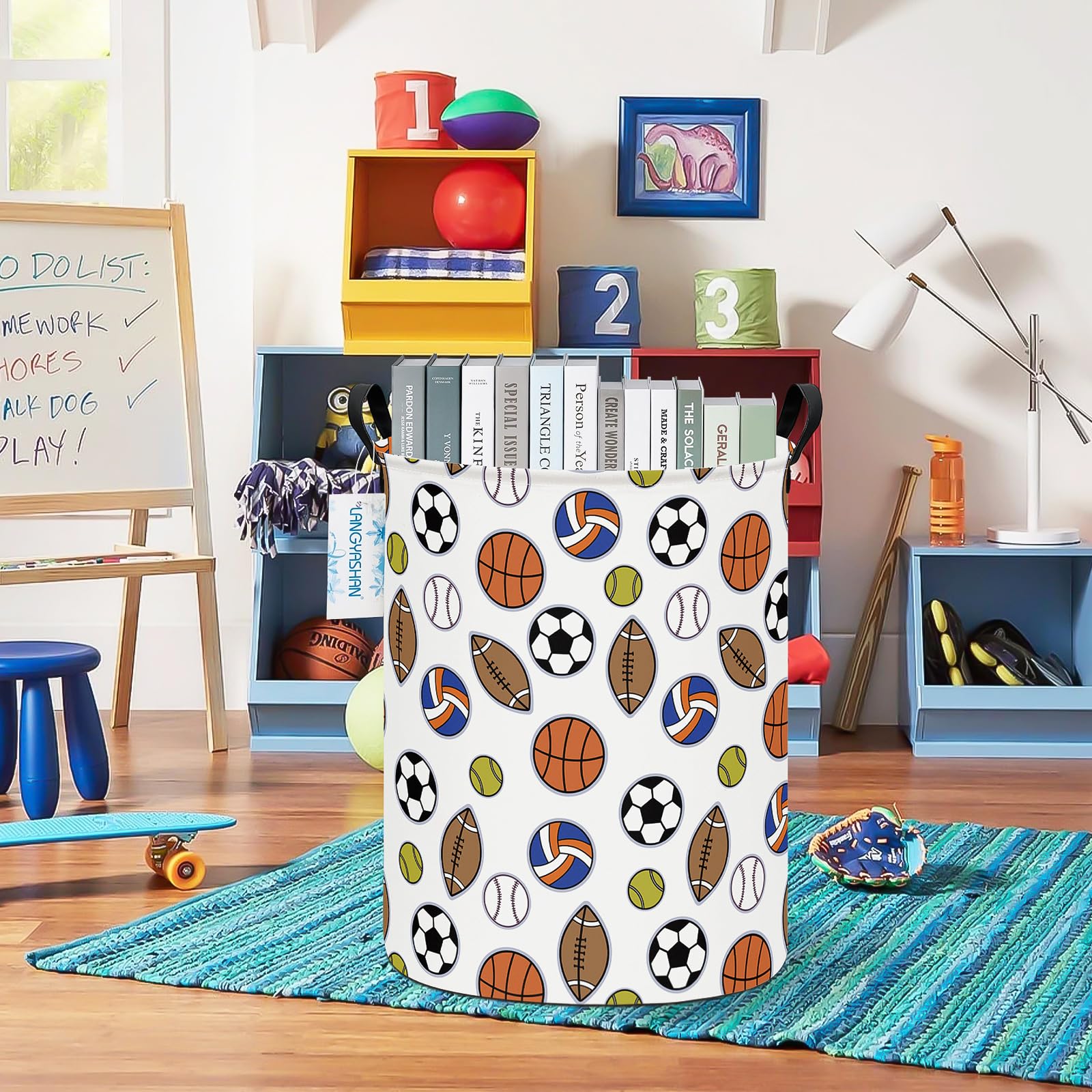 langyashan laundry basket canvas nursery decor adds color while organizing toys