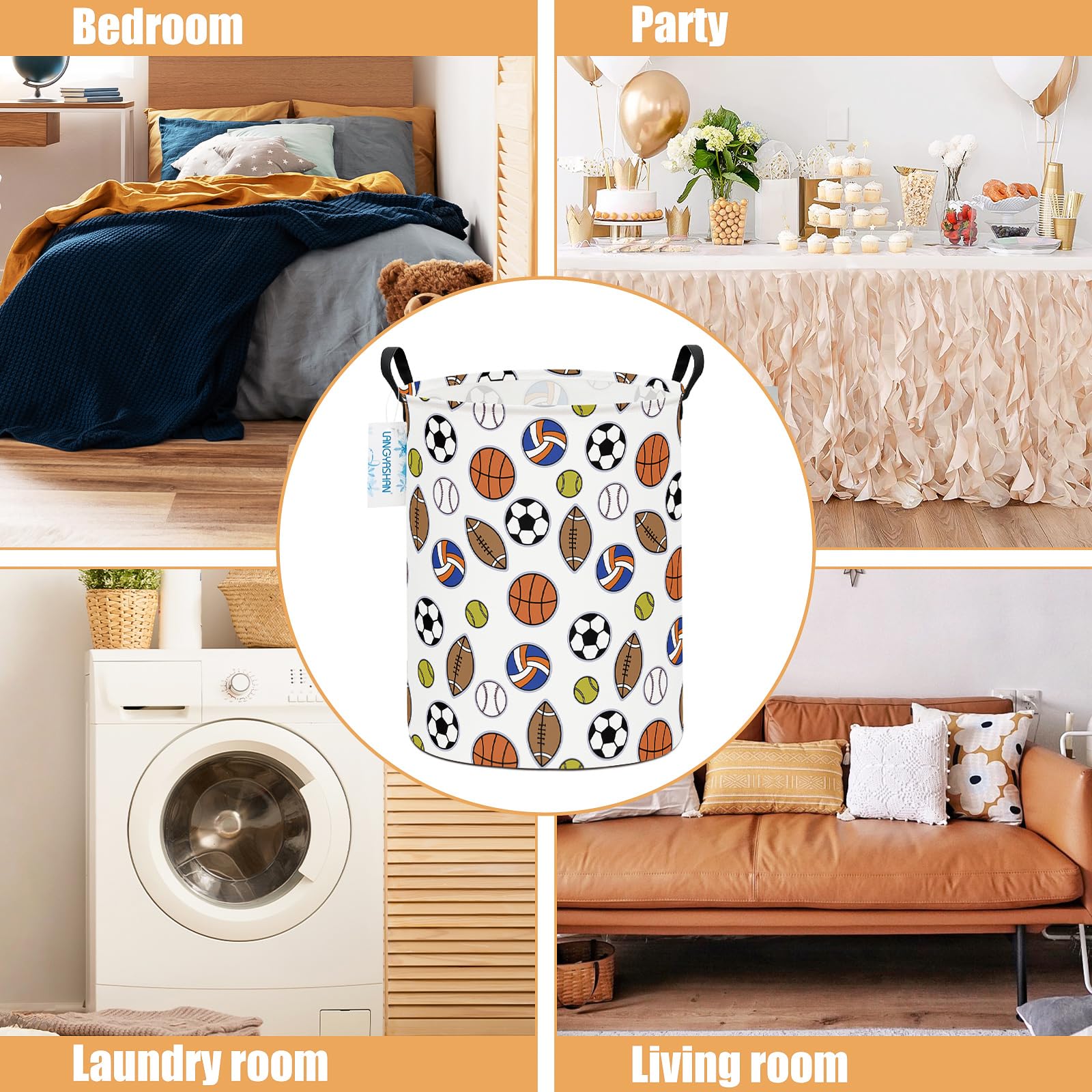 langyashan laundry basket canvas waterproof coating interior keeps moisture-prone items protected