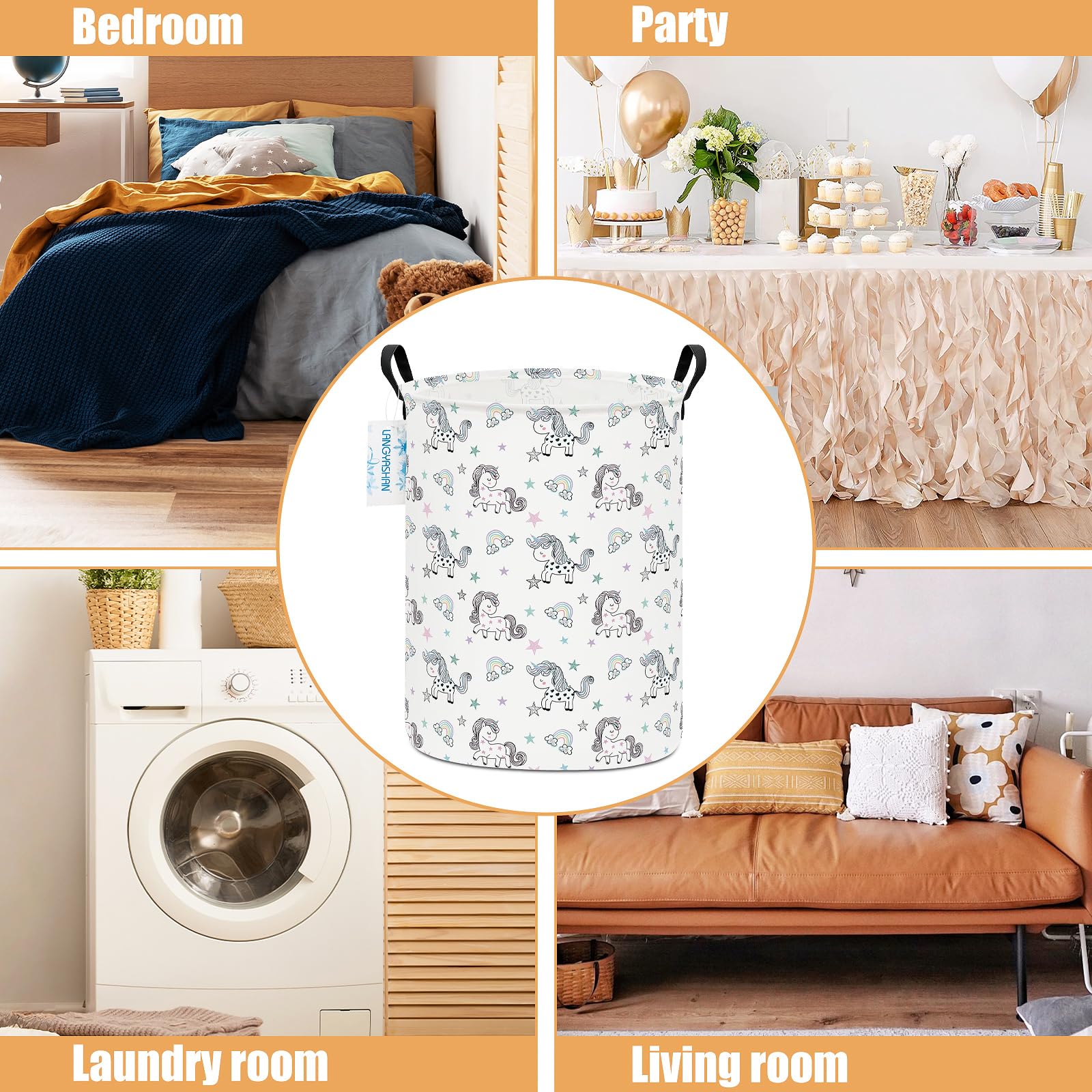 LANGYASHAN laundry basket top wire ring helps it hold shape.