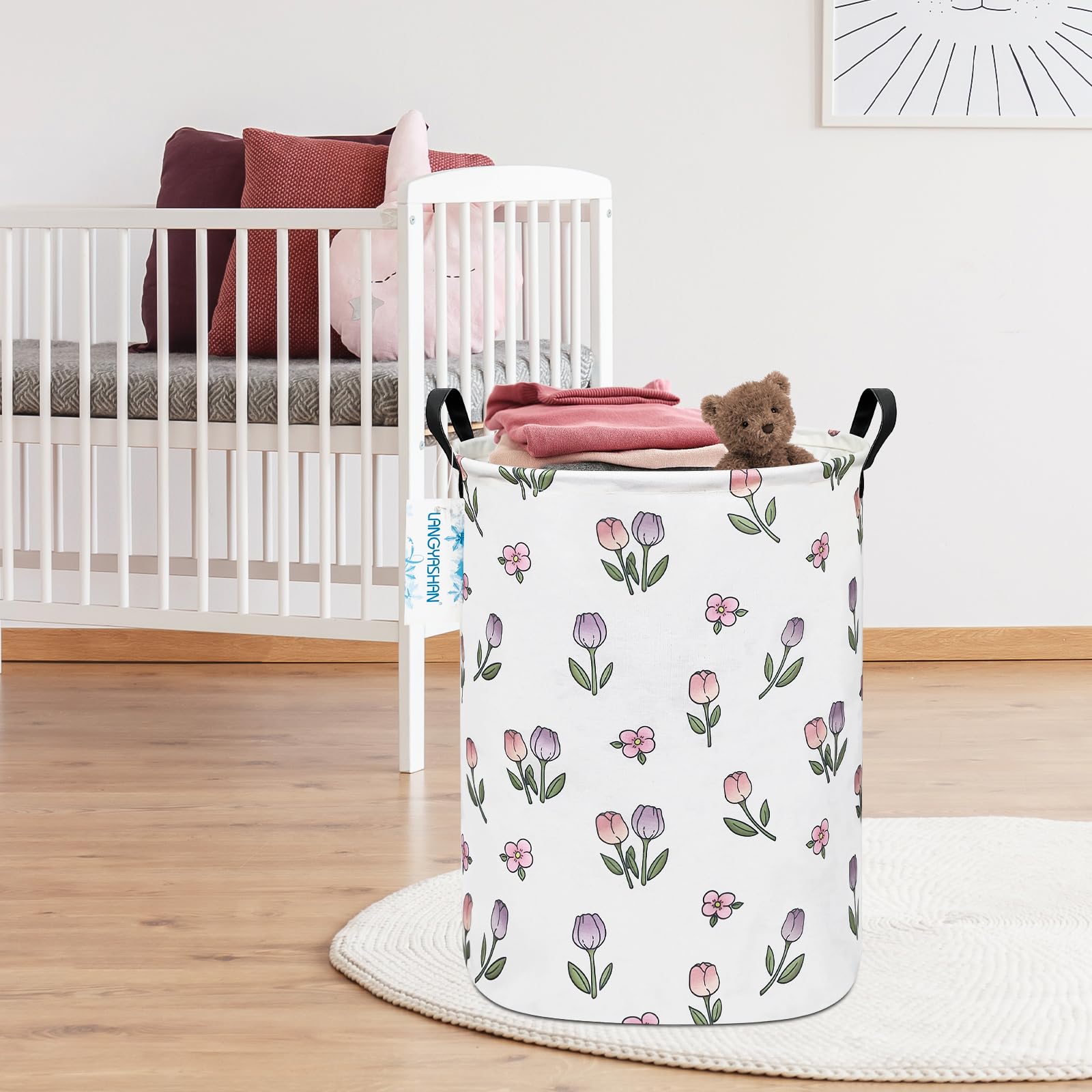 LANGYASHAN nursery hamper adds color and order to kids rooms