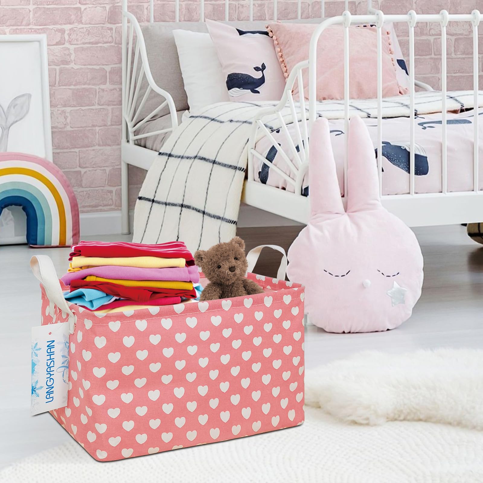 LANGYASHAN nursery hamper suitable for baby items and blankets.