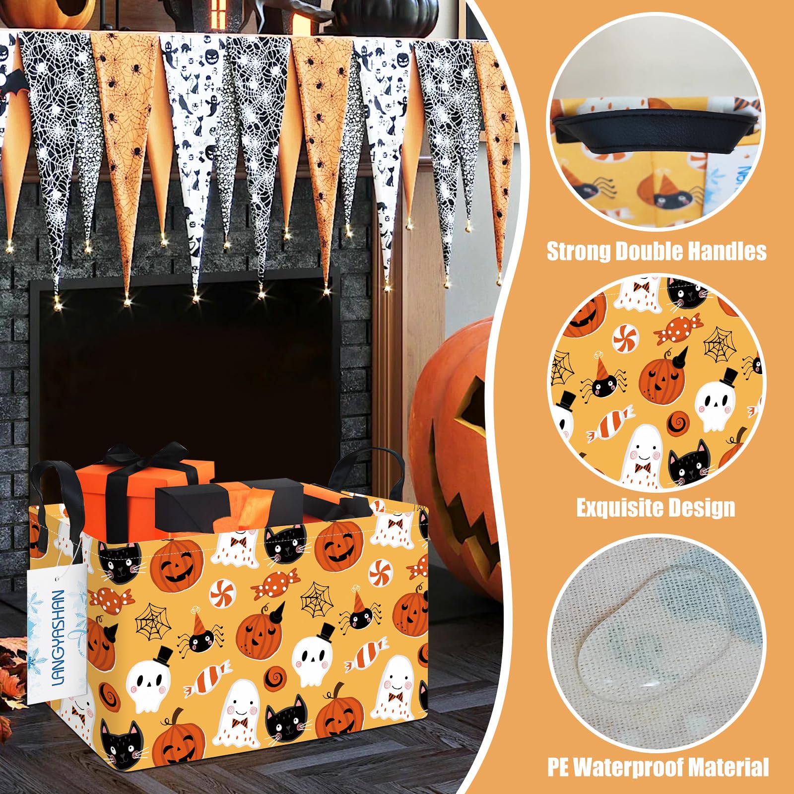 LANGYASHAN rectangular-bin-size-149x102x91-inches for larger toy and blanket storage.
