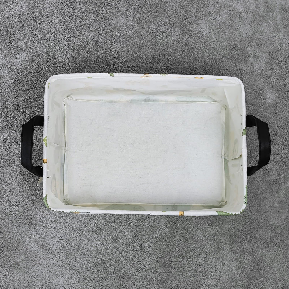LANGYASHAN rectangular storage bin durable canvas fabric supports standing structure.