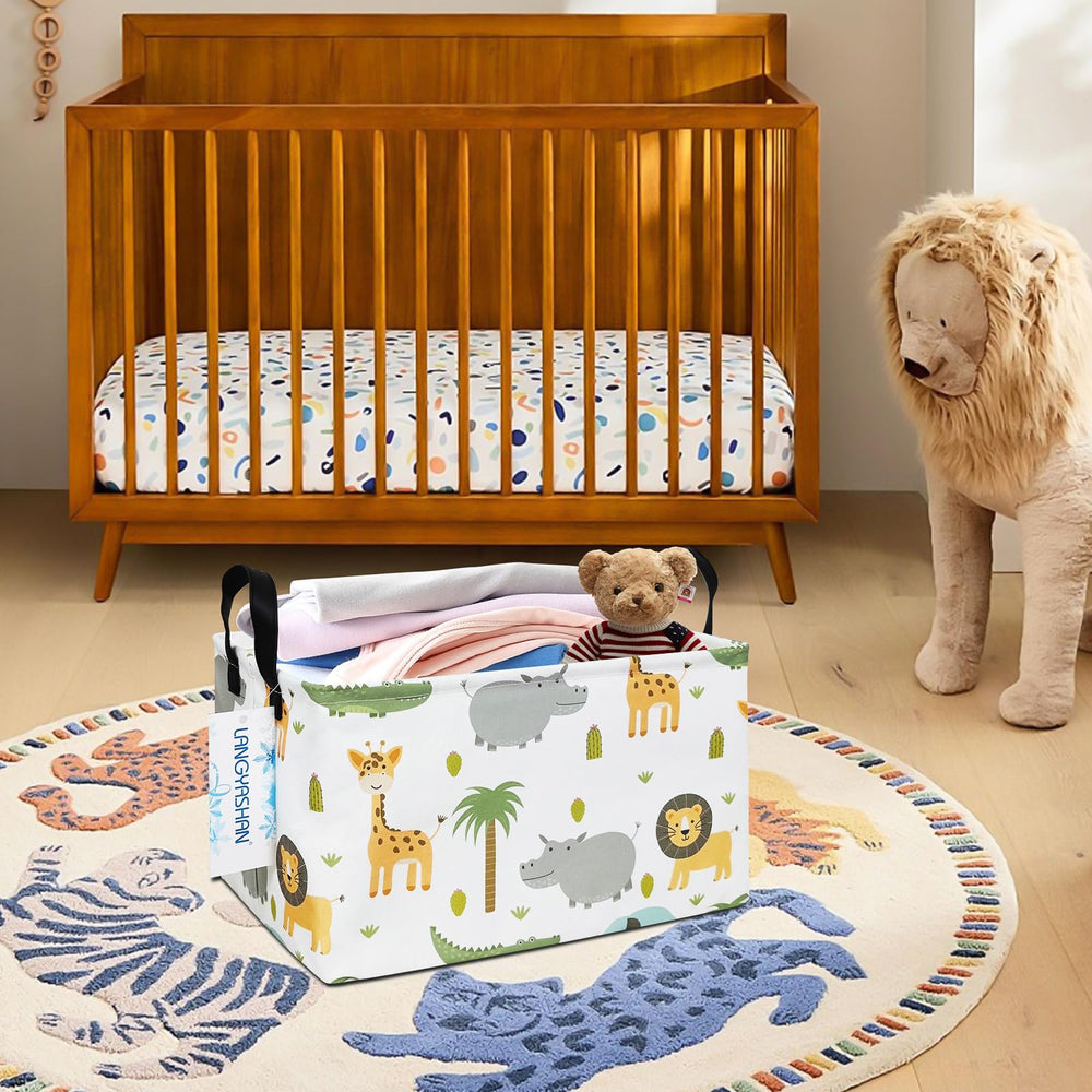 LANGYASHAN rectangular storage bin fits nurseries and closets for clutter control.