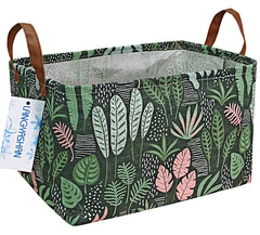 LANGYASHAN rectangular storage bin collapsed view with sturdy handles for easy transport.