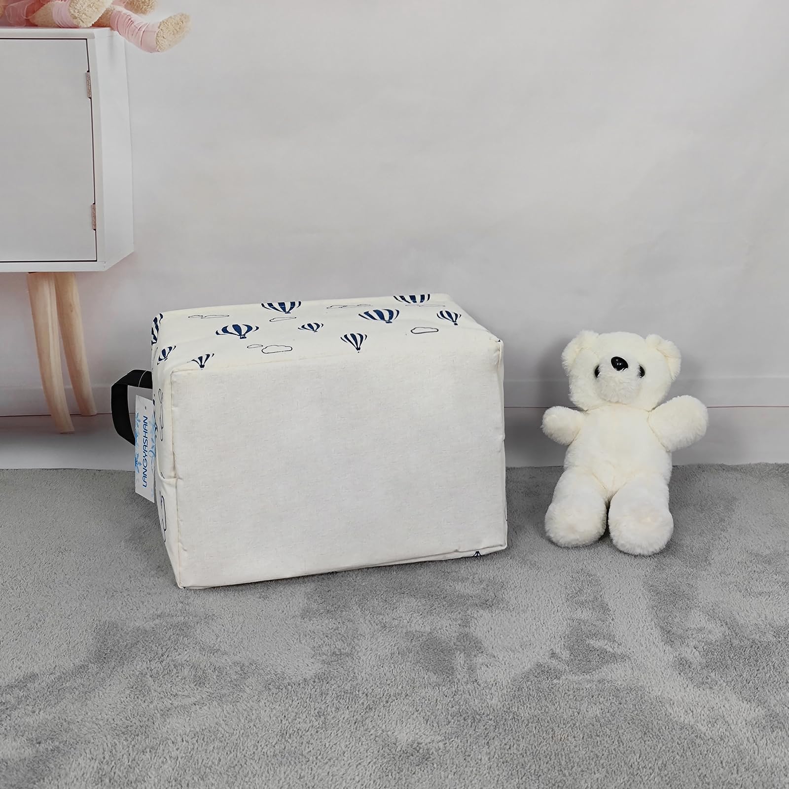 LANGYASHAN rectangular storage bin fabric-texture reveals durable polyester canvas finish.