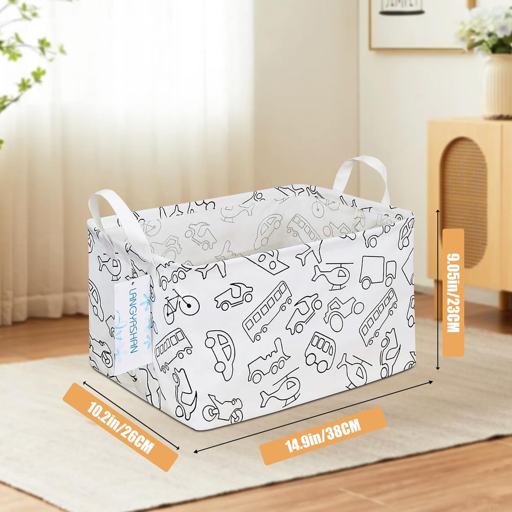 LANGYASHAN rectangular storage bin folded compact for space-saving storage.