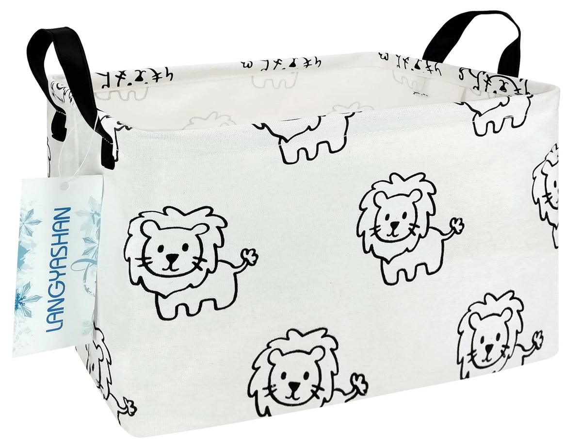 LANGYASHAN rectangular storage bin front view showing sturdy stand-up design for toy organization.