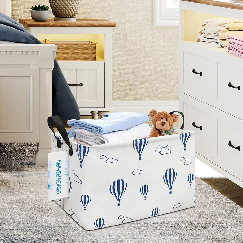 LANGYASHAN rectangular storage bin in-closet demonstrates tidy bedroom organization.