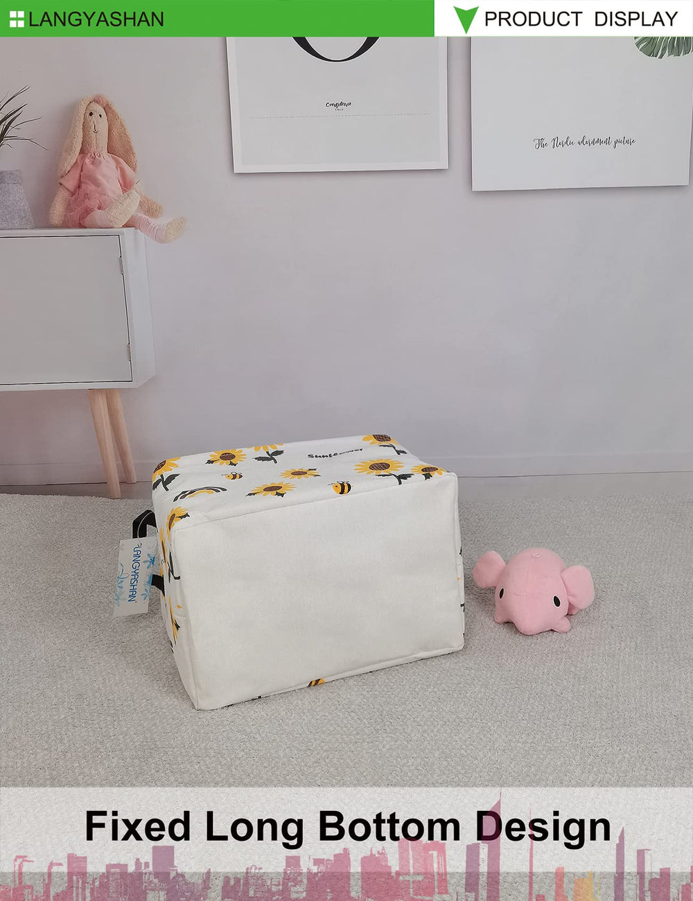LANGYASHAN storage bin in kitchen for towels and supplies