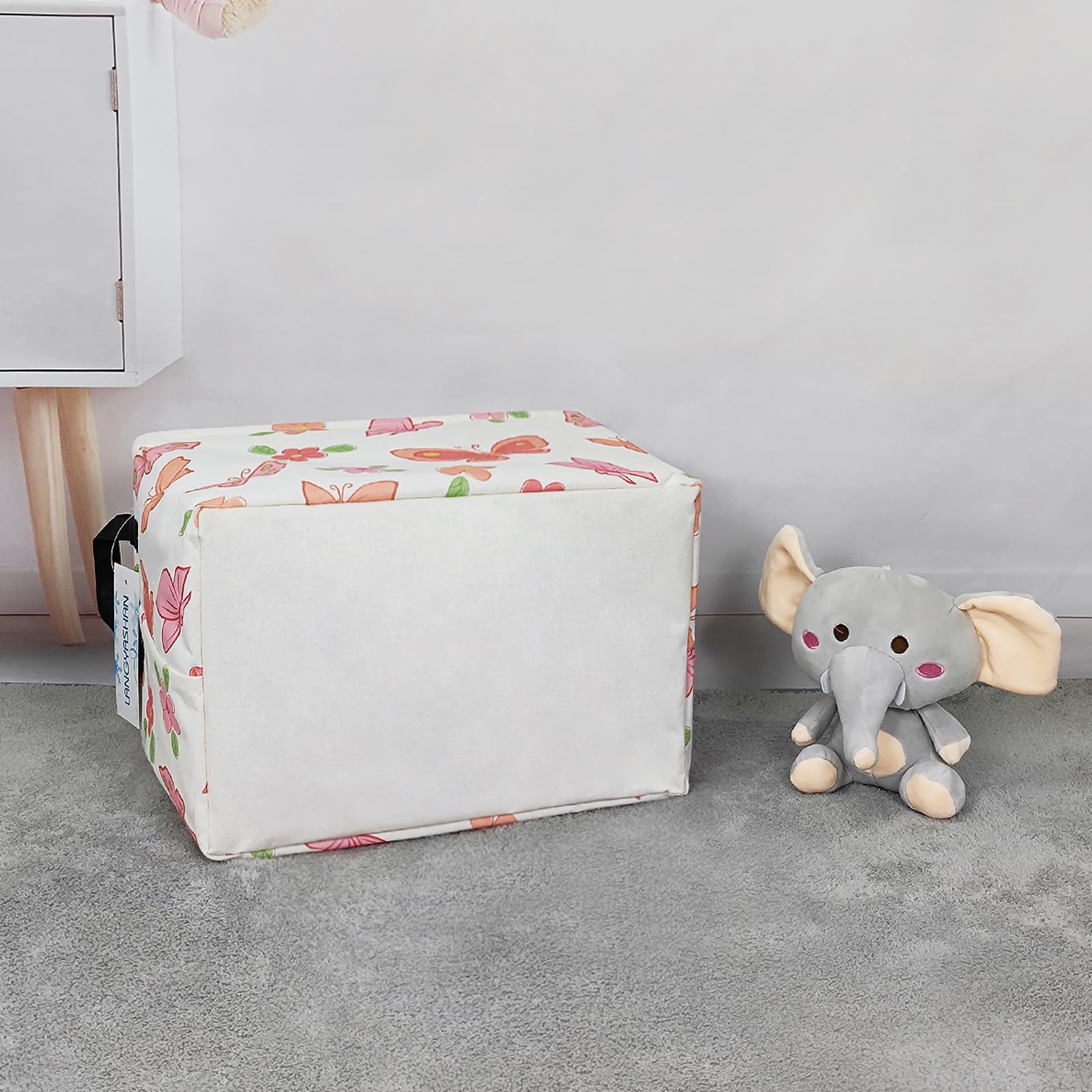 LANGYASHAN pink butterfly design storage bin adds cute decor for kids' rooms.