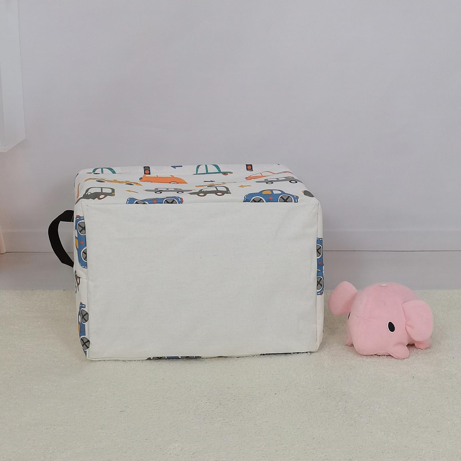 LANGYASHAN rectangular storage bin with Cars-themed decor in kids' room.