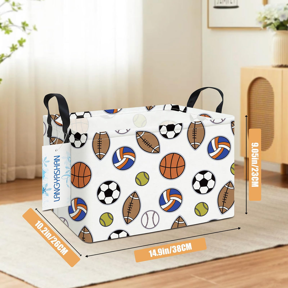 LANGYASHAN rectangular storage bin side view emphasizes collapsible design for compact storage
