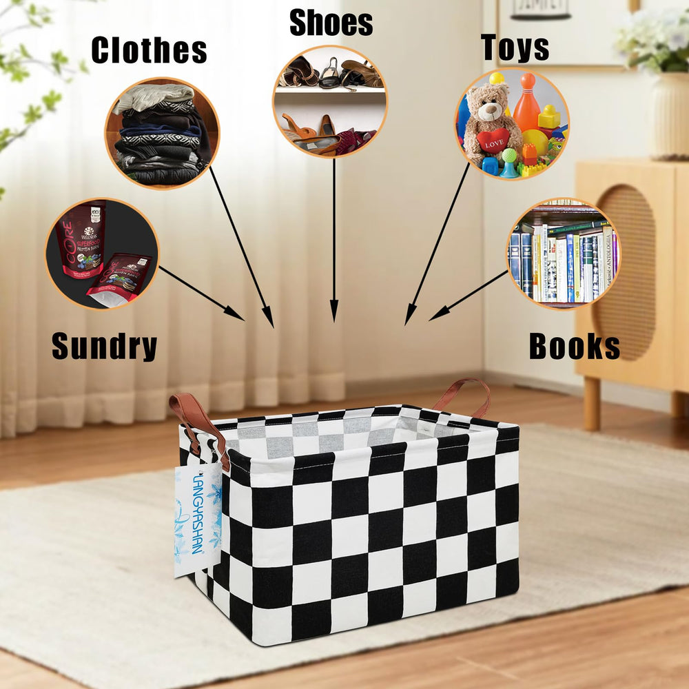 LANGYASHAN toy storage bin ideal for organizing plushies and blocks.