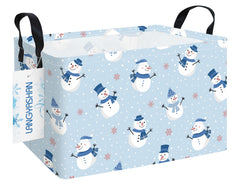 LANGYASHAN snowman storage basket front view helps organize toys neatly.