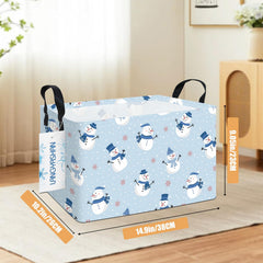LANGYASHAN snowman storage basket side view demonstrates stable shape for blankets.