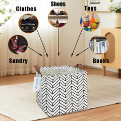 LANGYASHAN square storage basket folded demonstrates collapsible storage for small spaces.