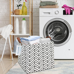LANGYASHAN square storage basket in-use in nursery depicts toy organization and tidy shelves.
