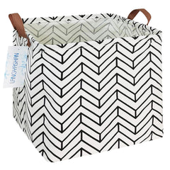 LANGYASHAN square storage basket side view shows sturdy fabric and easy transport.
