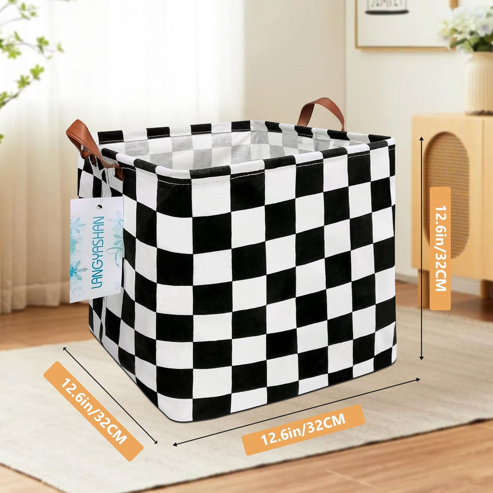 LANGYASHAN square storage baskets folded-flat for easy storage and versatile closet use.