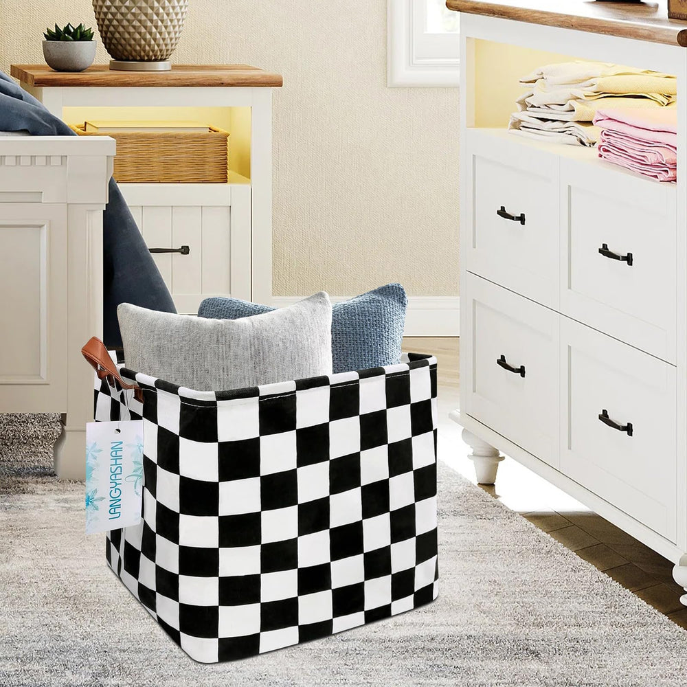 LANGYASHAN square storage baskets toy organizer keeps playroom tidy and accessible.