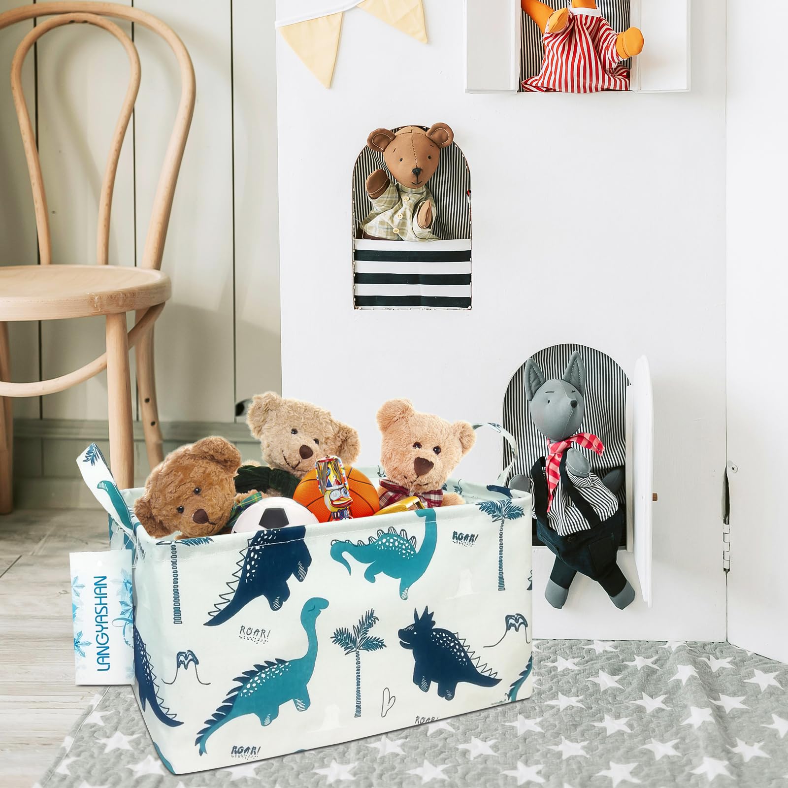 LANGYASHAN storage bin folded flat for compact storage