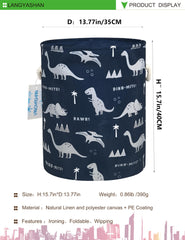 LANGYASHAN storage bin toy organizer blue dinosaur keeps playroom tidy.
