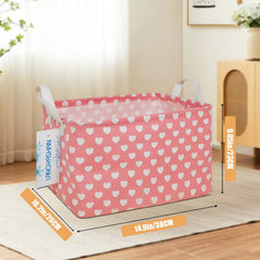 LANGYASHAN storage bin with handles for easy carrying between rooms.