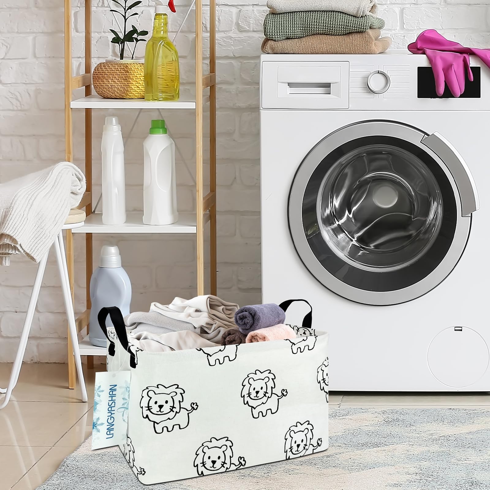 LANGYASHAN toy bin in kids' room keeping clutter neatly contained.