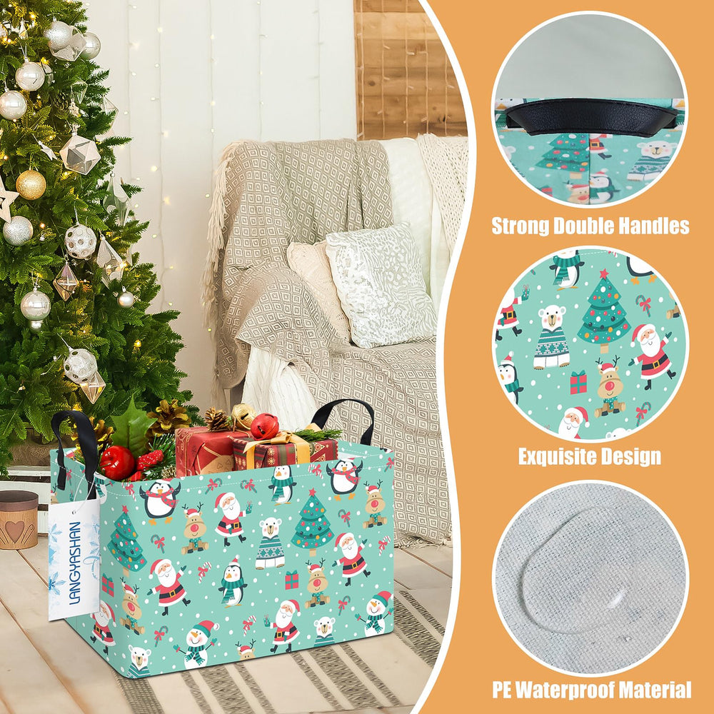 Langyashan nursery hamper with waterproof lining keeps blankets and plush toys dry.