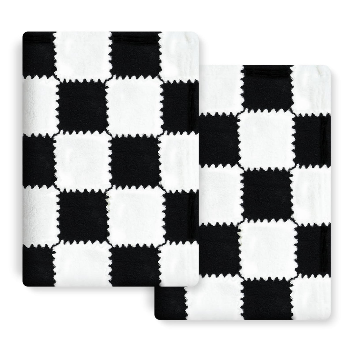 LANLISA checkered baby blanket two-pack full view showing cozy 28x40 inch size