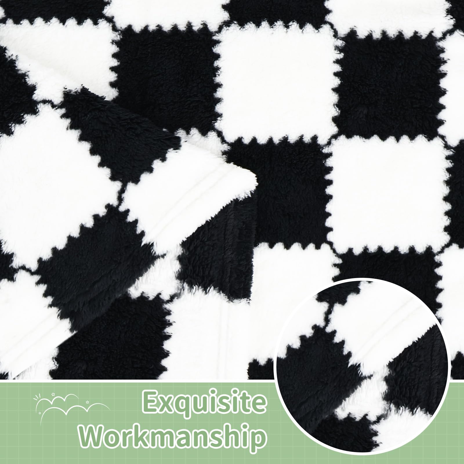 LANLISA checkered baby blanket in stroller demonstrates portable warmth on the go