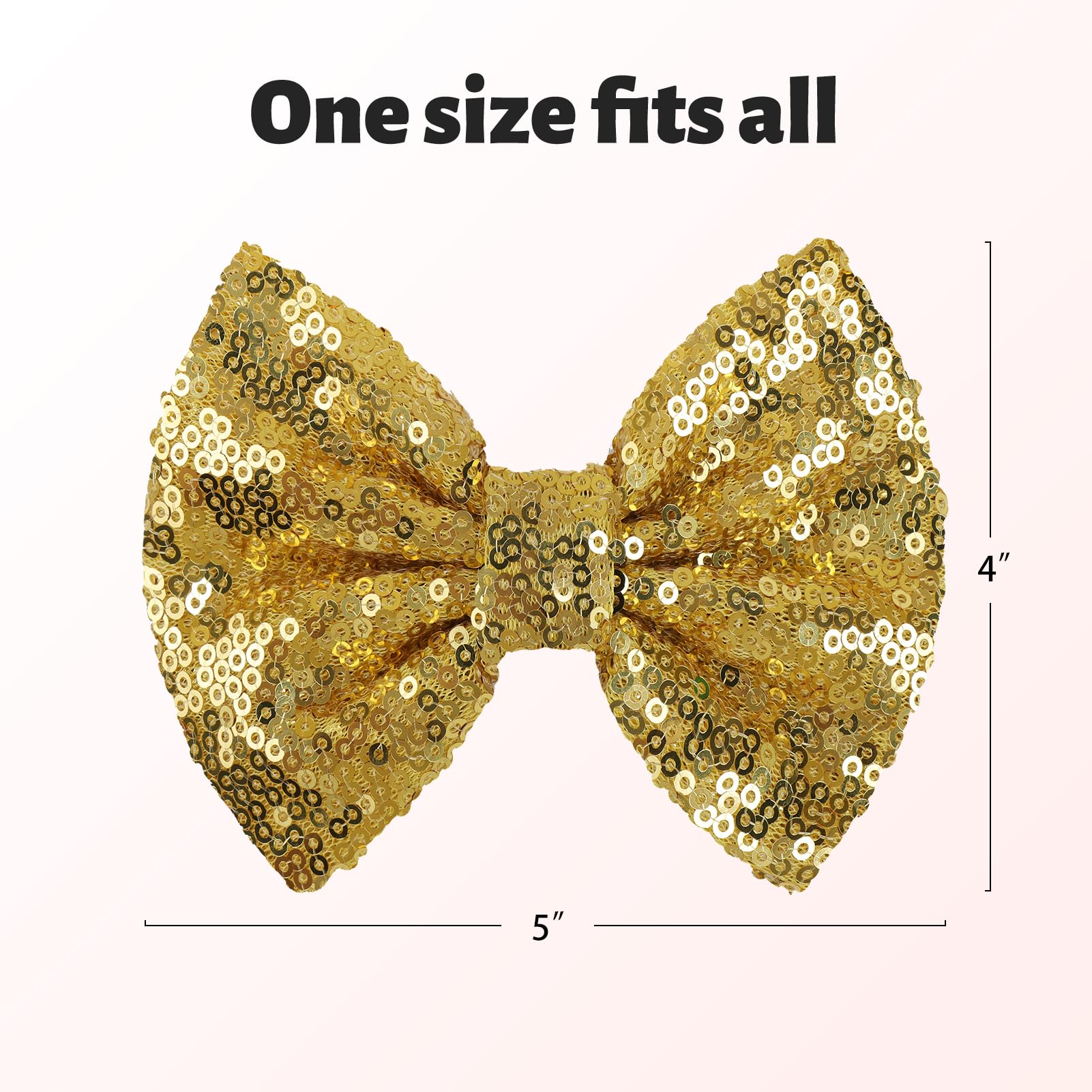 Lanmerry Alligator Clip Sequin Bow in black helps secure a polished style.