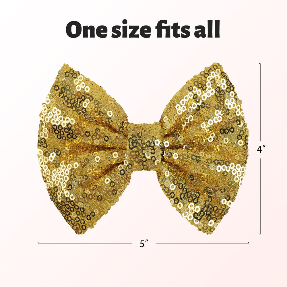 Lanmerry Alligator Clip Sequin Bow in black helps secure a polished style.