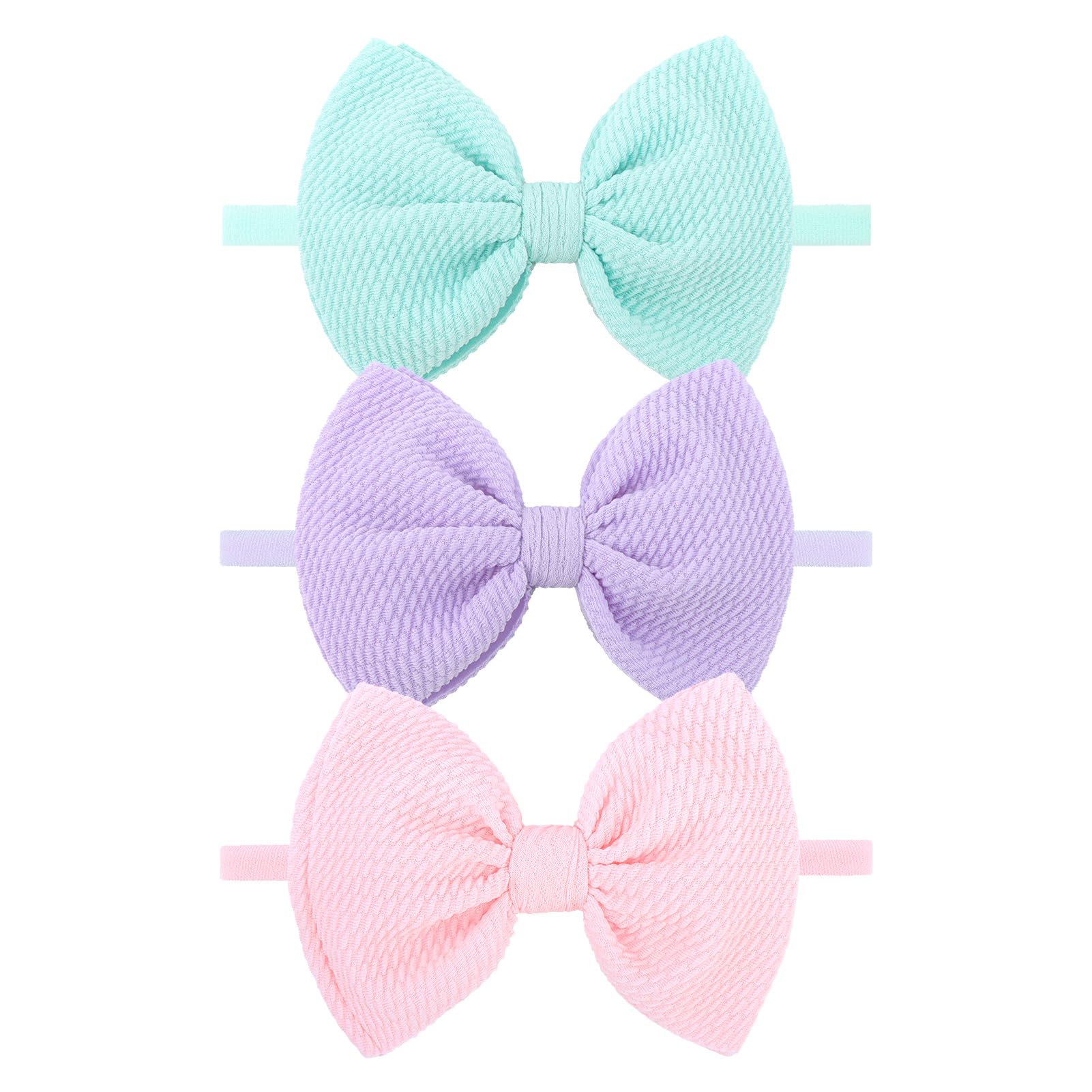 Lanmerry baby bows in light blue with 4-5 inch size for everyday outfits