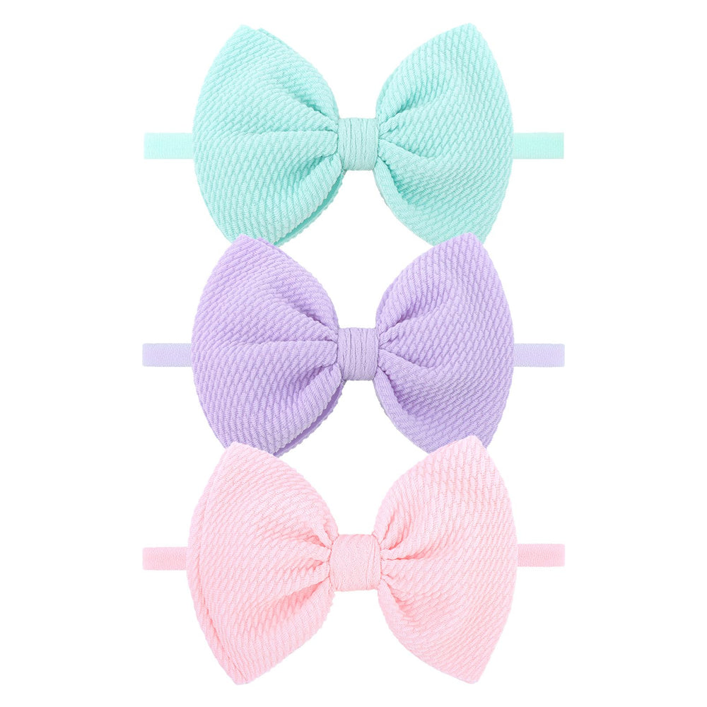 Lanmerry baby bows in light blue with 4-5 inch size for everyday outfits