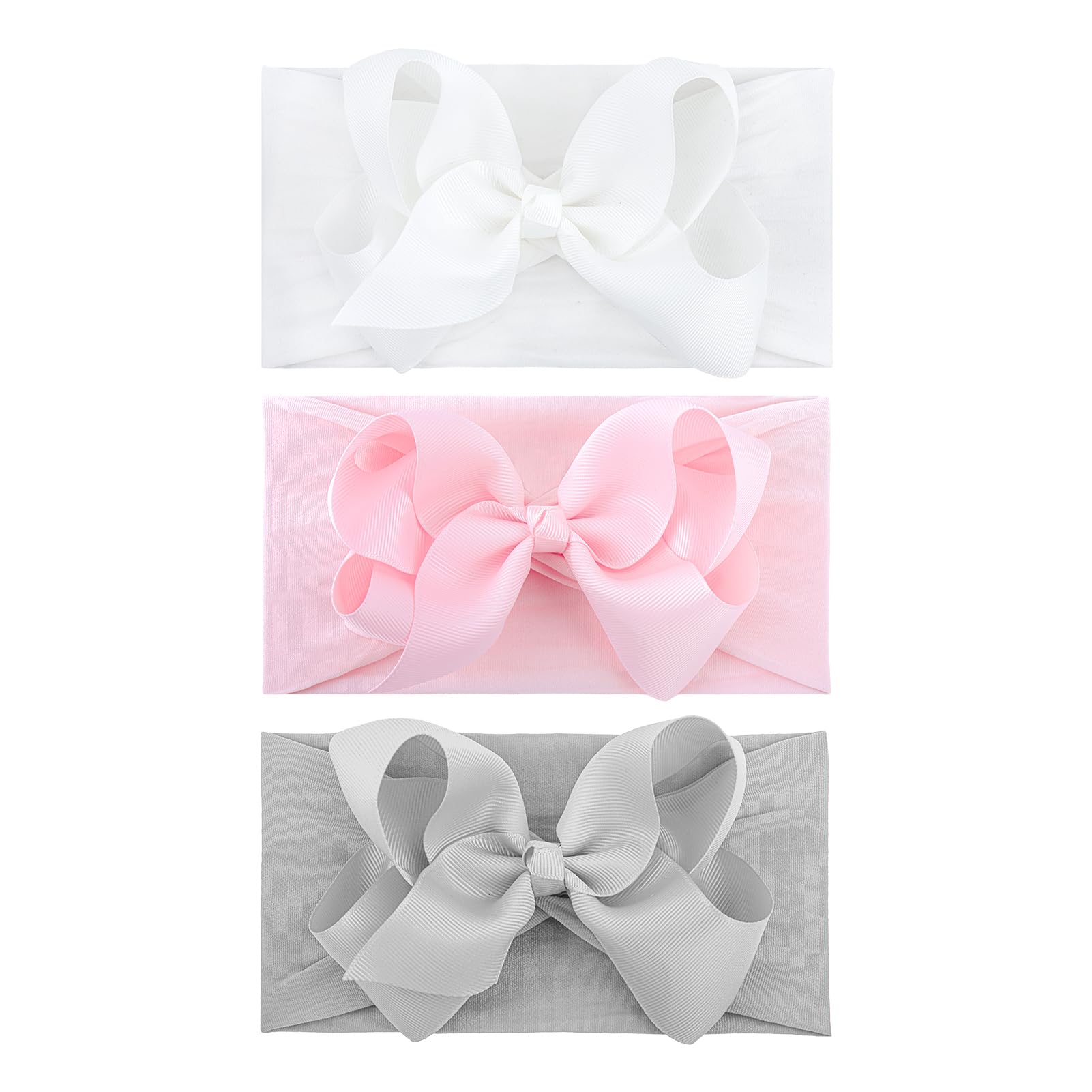 Lanmerry baby bows headbands 3 colors set for versatile outfits and cute looks
