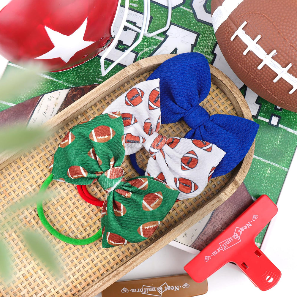 Lanmerry baby girl football headband multicolor bow stands out at celebrations and games