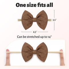 Lanmerry baby hairbands handmade in tan, pack of 8, soft and durable.