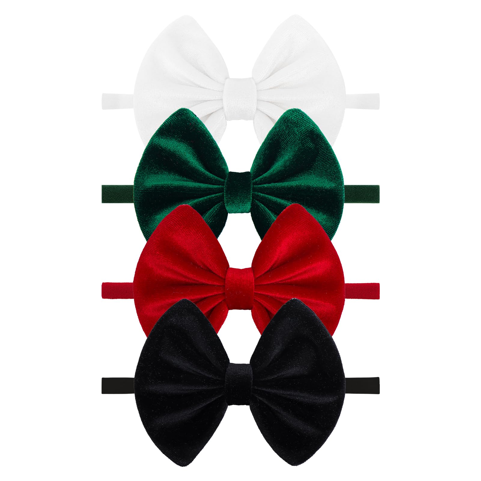 Lanmerry baby headbands front view Christmas set showing festive velvet bows for photos