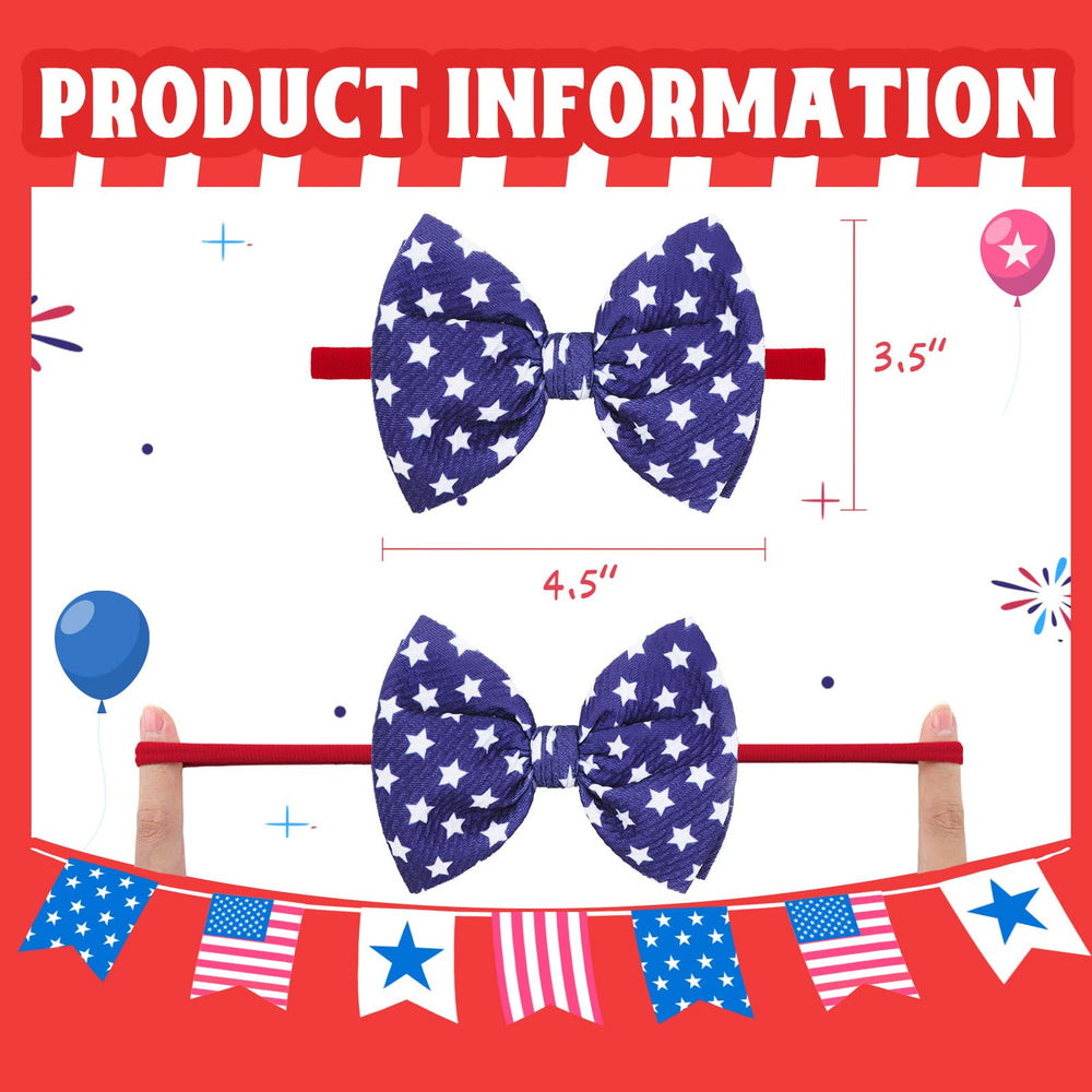 Lanmerry baby headbands pack-3 with three colors for quick patriotic outfit matching