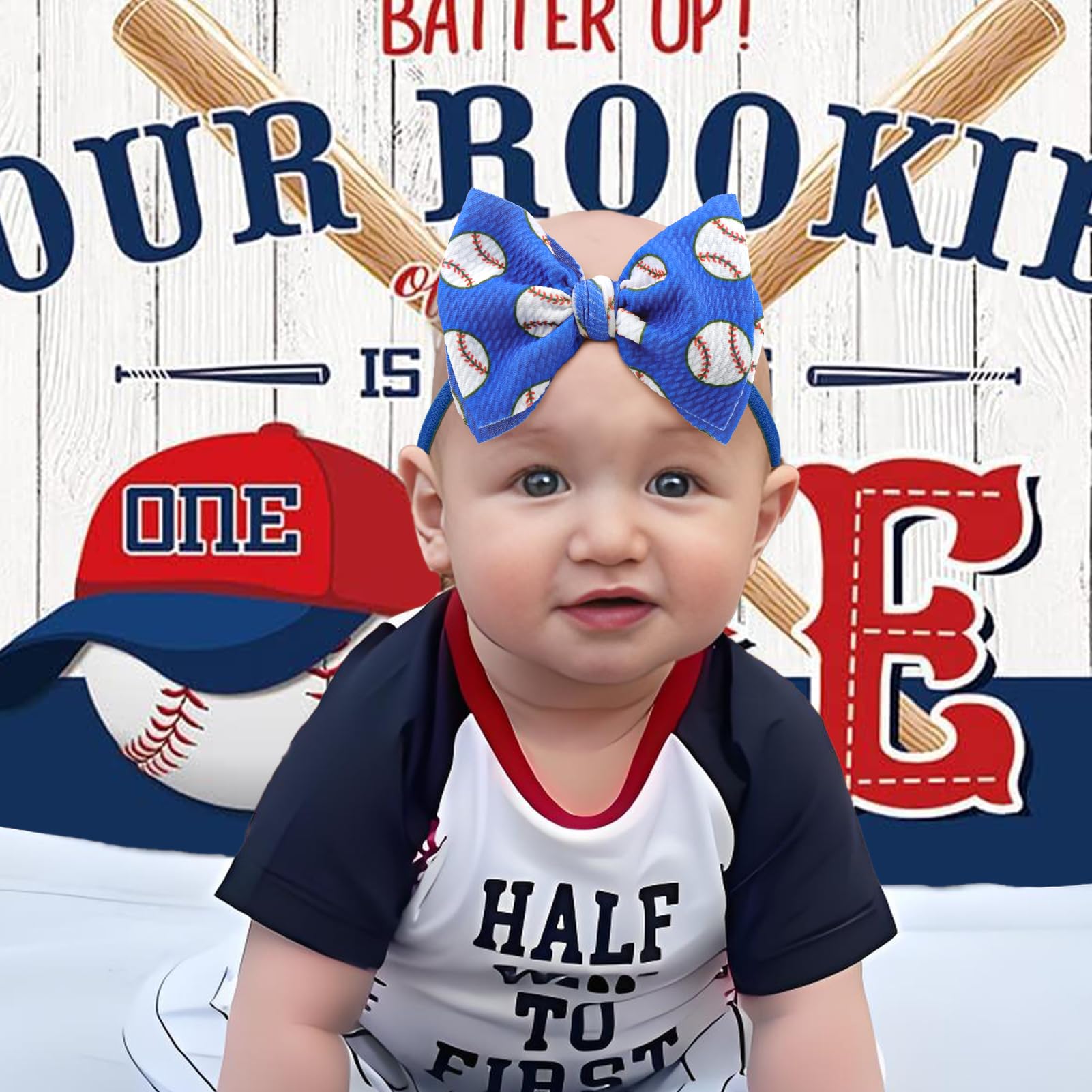 Lanmerry baseball hair bows elastic soft band ensures comfortable all day wear.