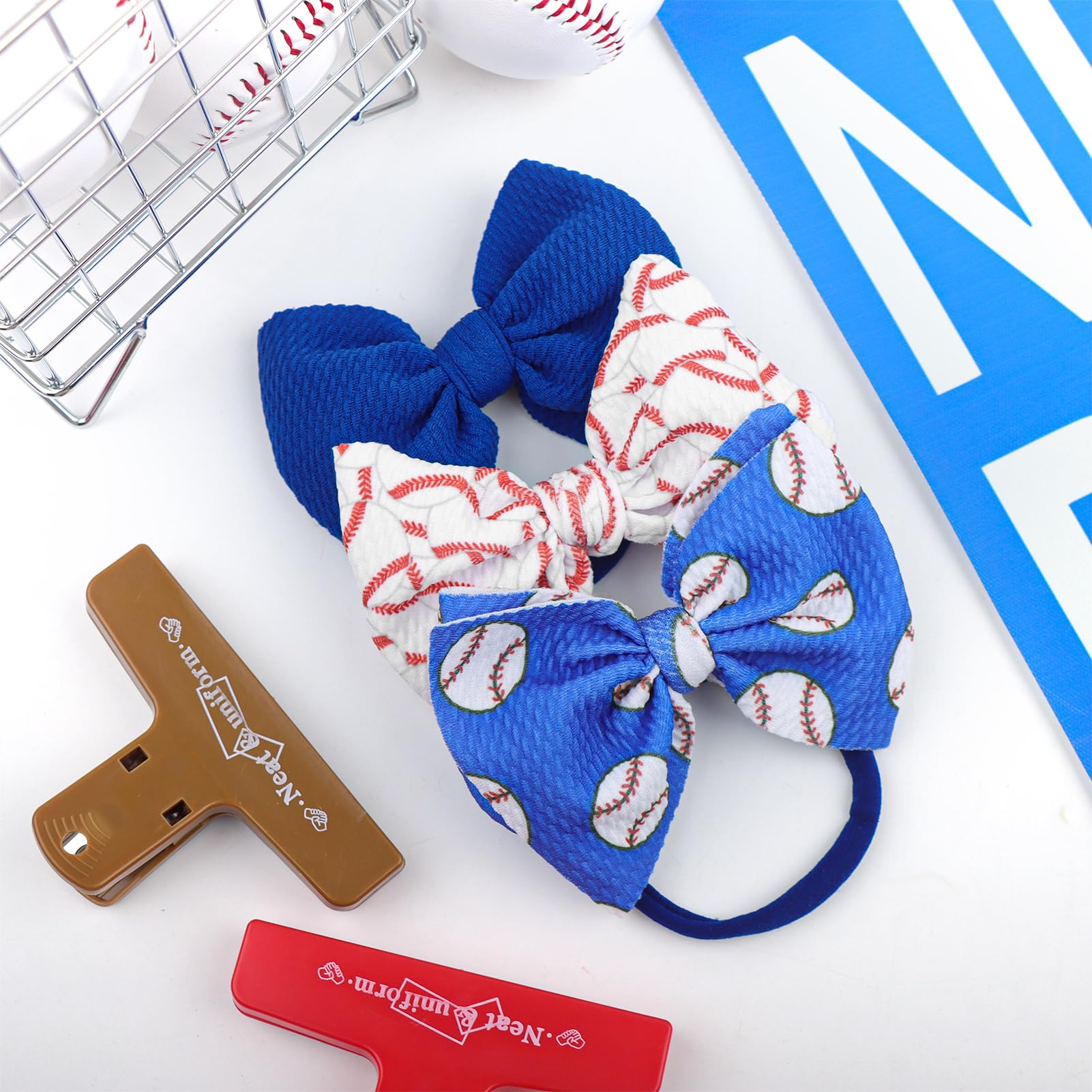Lanmerry baseball hair bows sport event use adds cute touch at games.
