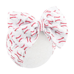 Lanmerry baseball headband baby girl red-white bow for everyday wear and cute photos