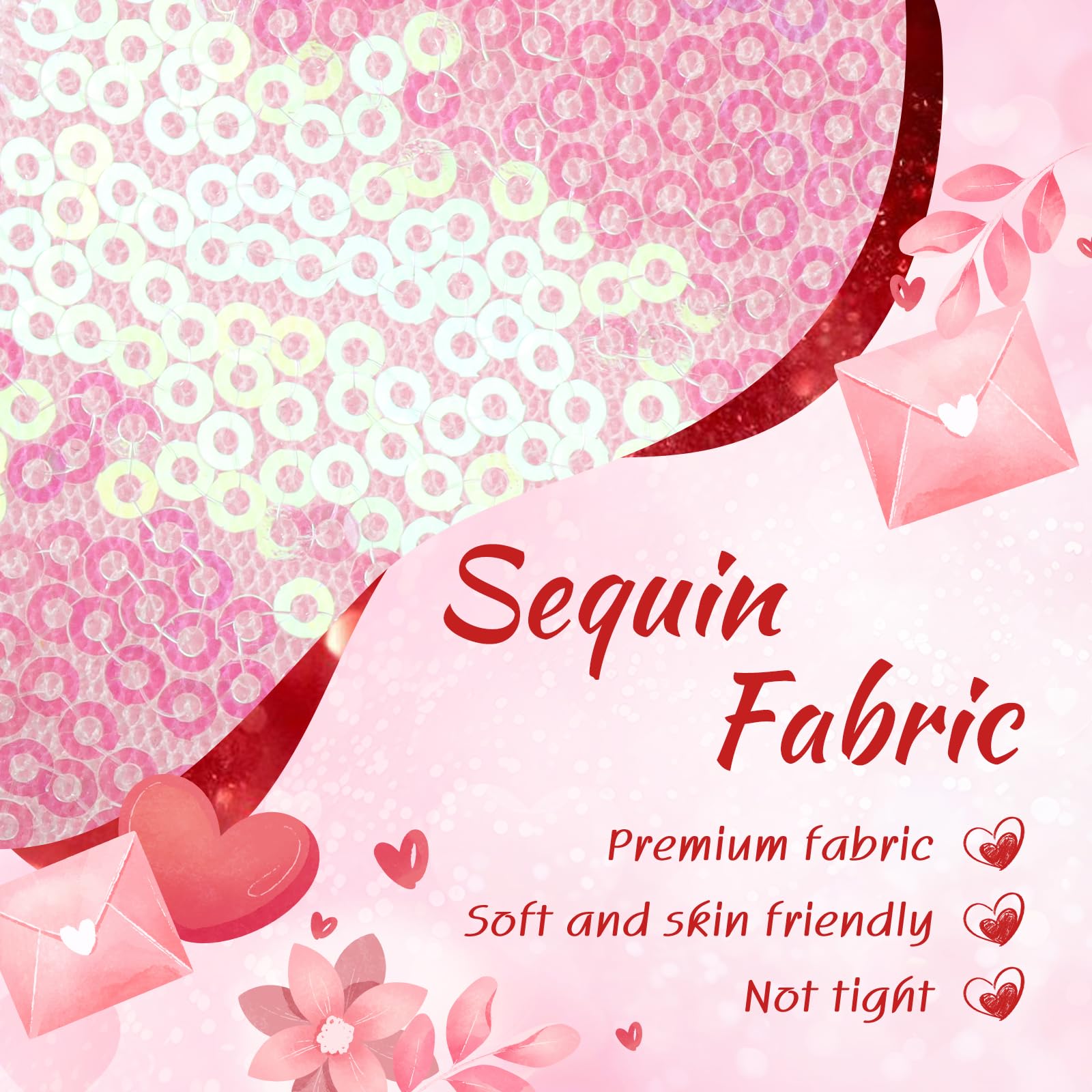 Lanmerry sequin fabric closeup highlights shiny texture for festive looks.